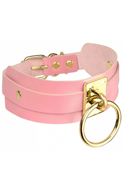 O-Ring Collar Gold/Pink - BDSM Dūsintuvas (Chokeris) 2