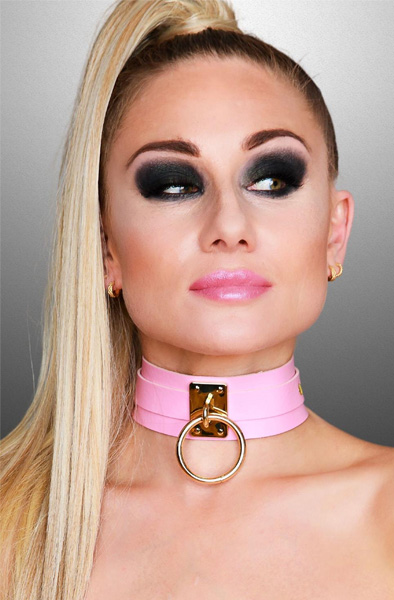 O-Ring Collar Gold/Pink - BDSM Dūsintuvas (Chokeris) 3