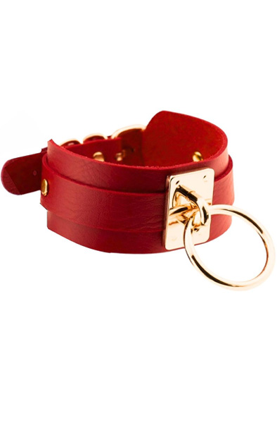 O-Ring Collar Gold/Red - BDSM Dūsintuvas (Chokeris) 2