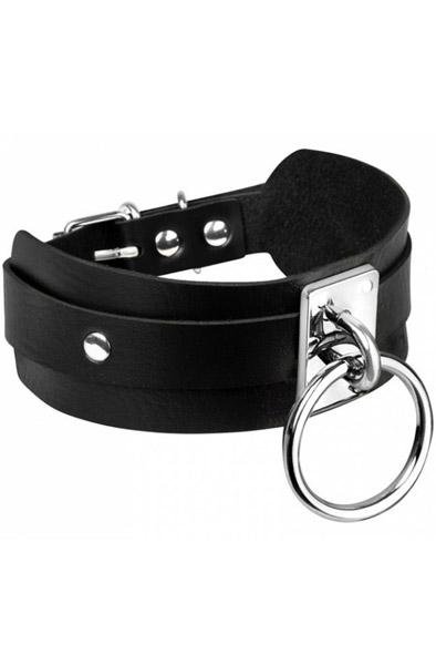 O-Ring Collar Silver/Black - BDSM Dūsintuvas (Chokeris) 2