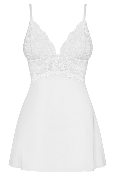 Obsessive 810-BAB-2 Babydoll & Thong White - „Babydoll“ apatinis trikotažas 3