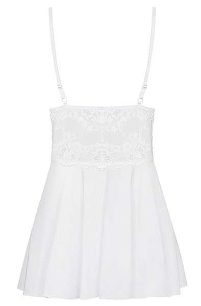 Obsessive 810-BAB-2 Babydoll & Thong White - „Babydoll“ apatinis trikotažas 4