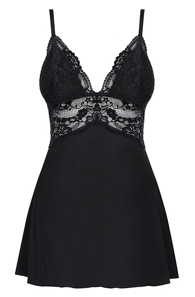 Obsessive 810-BAB Babydoll & Thong Black - Seksualus apatinis trikotažas 3