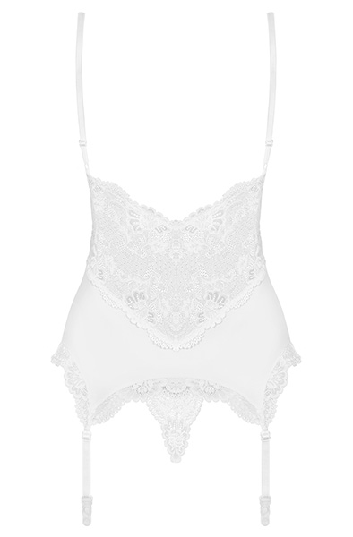 Obsessive 810-COR-2 Corset and Thong White - „Corset & Thong“ 4