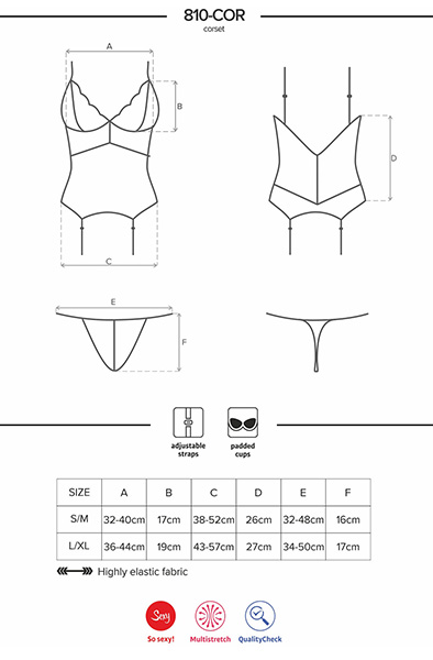 Obsessive 810-COR Corset & Thong Black - „Corset & Thong“ 5