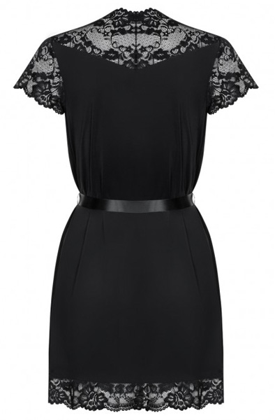 Obsessive 810-PEI-1 Peignoir Black - Seksualus apatinis trikotažas 4