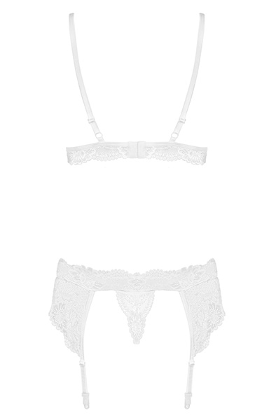 Obsessive 810-SEG-2 3-pieces set White - Seksualus apatinis trikotažas 5