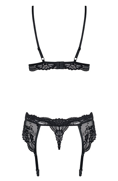 Obsessive 810-SEG 3 pcs set Black - Seksualus apatinis trikotažas 5