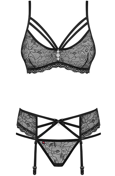 Obsessive 818-SEG-1 Set 3-pcs - Seksualus apatinis trikotažas 4