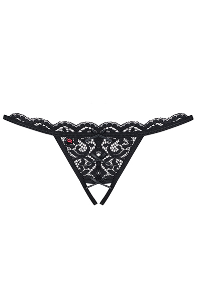 Obsessive 831-THC-1 Crotchless Thong Black - Kelnaitės be tarpkojinės kelnaitės 4