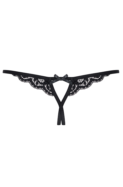 Obsessive 831-THC-1 Crotchless Thong Black - Kelnaitės be tarpkojinės kelnaitės 5