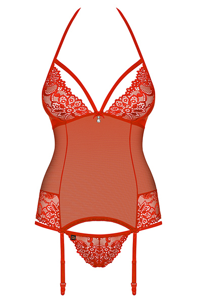 Obsessive 838-COR-3 Corset & Thong Red - „Corset & Thong“ 3