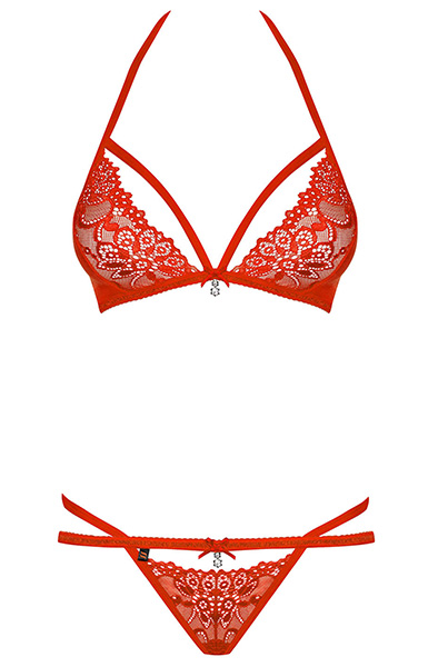 Obsessive 838-SET 2 pcs Set Red - Seksualus apatinis trikotažas 3