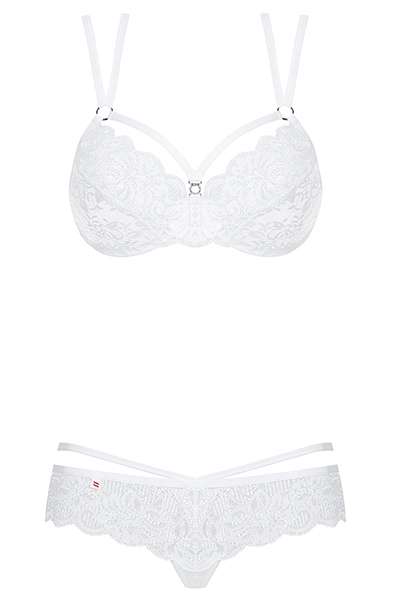 Obsessive 860-SET-2 2 pcs Set White - Seksualus apatinis trikotažas 4