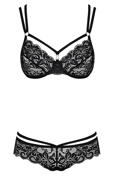 Obsessive 860-SET 2 pcs set Black - Seksualus apatinis trikotažas 3
