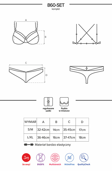 Obsessive 860-SET 2 pcs set Black - Seksualus apatinis trikotažas 5