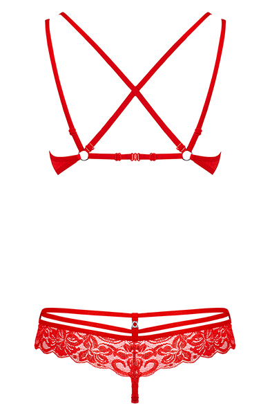 Obsessive 860-SET 2 pcs set Red - Seksualus apatinis trikotažas 4