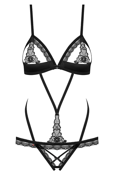 Obsessive 865-TED-1 Teddy Black - Seksualus apatinis trikotažas 3