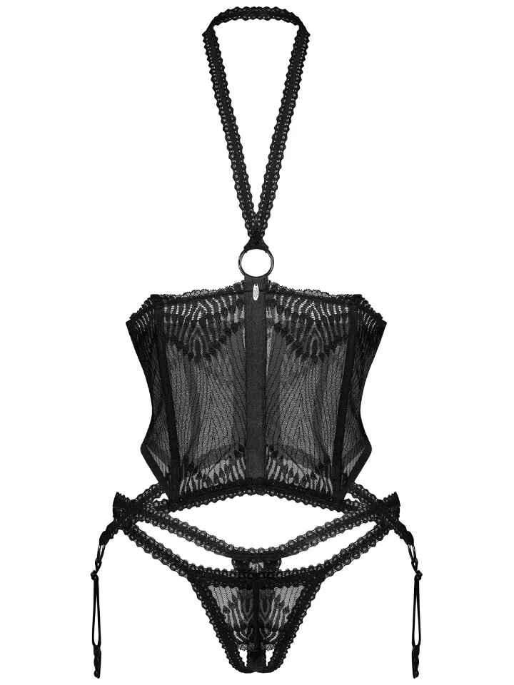 Obsessive Alliane Corset & Thong Black - „Corset & Thong“ 4