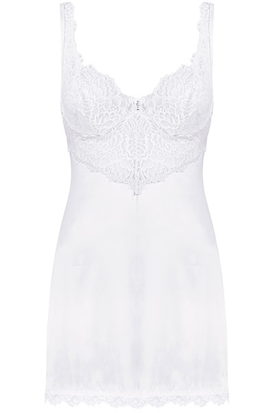 Obsessive Amor Blanco Chemise & Thong - Seksualus apatinis trikotažas 3