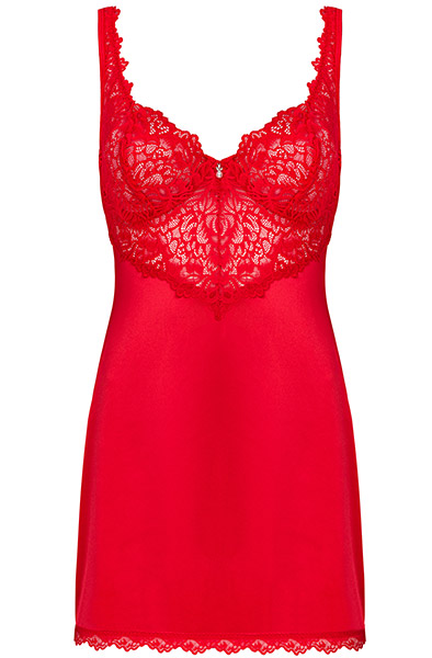Obsessive Amor Cherris Chemise & Thong Red - Seksualus apatinis trikotažas 3