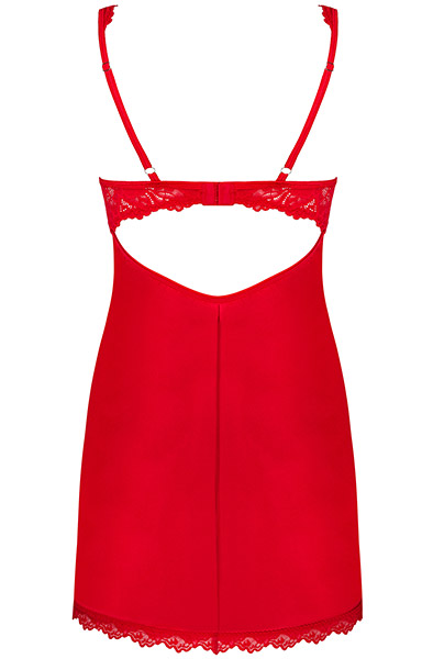 Obsessive Amor Cherris Chemise & Thong Red - Seksualus apatinis trikotažas 4
