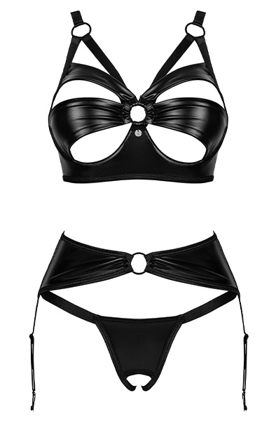 Obsessive Armares 3-pcs Cupless Set - Liemenėlės ir Liemenėlių rinkinys 3