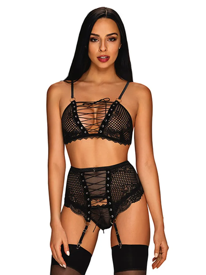 Obsessive Basitta 3-pcs Set - Seksualus apatinis trikotažas 1 [full]