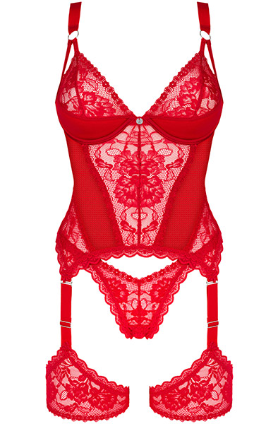 Obsessive Belovya Corset Red - „Corset & Thong“ 3
