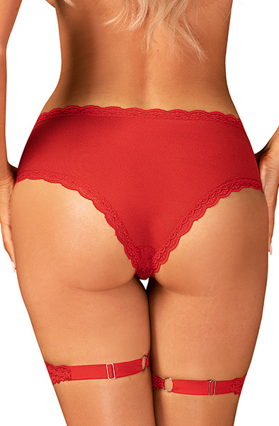 Obsessive Belovya Garter Panties Red - Kelnaitės 2