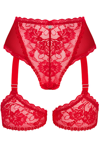 Obsessive Belovya Garter Panties Red - Kelnaitės 3