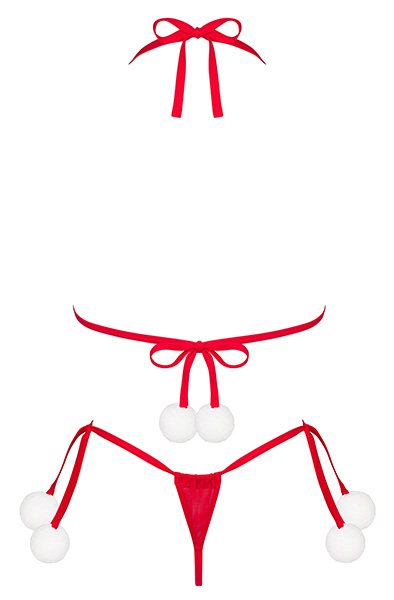 Obsessive Bobble Girl 2-pcs Set Red - BH-set, Underkläder för julafton 4