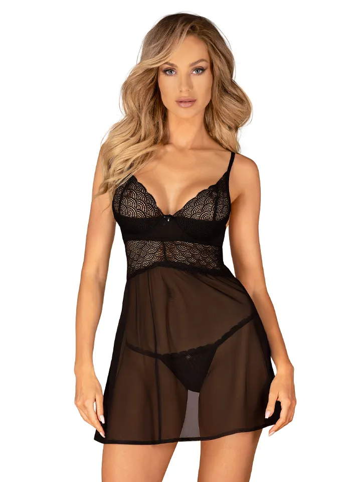 Obsessive Chemeris Babydoll & Thong - „Babydoll“ apatinis trikotažas 1 [full]