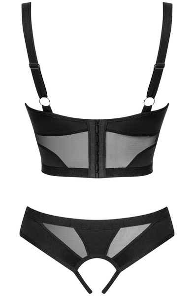Obsessive Chic Amoria 2-pcs Crotchless Set - Liemenėlės ir Liemenėlių rinkinys 4
