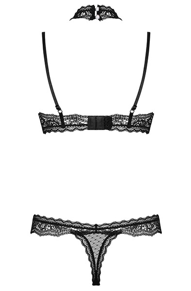 Obsessive Claudusia Set 2-pcs Black - Seksualus apatinis trikotažas 4
