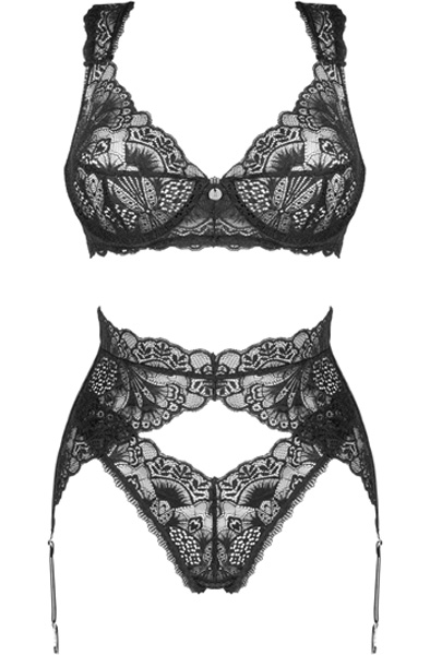 Obsessive Donna Dream 3-pcs Set - Seksualus apatinis trikotažas 3