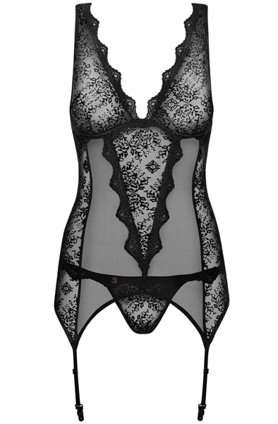 Obsessive Emperita Corset & Thong - Seksualus apatinis trikotažas 4