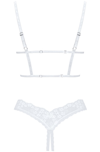 Obsessive Heavenlly 2-pcs Cupless Set - Seksualus apatinis trikotažas 4