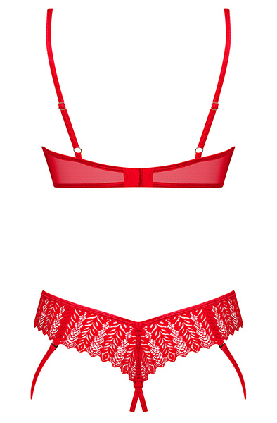 Obsessive Ingridia 2-pcs Crotchless Set - Seksualus apatinis trikotažas 4