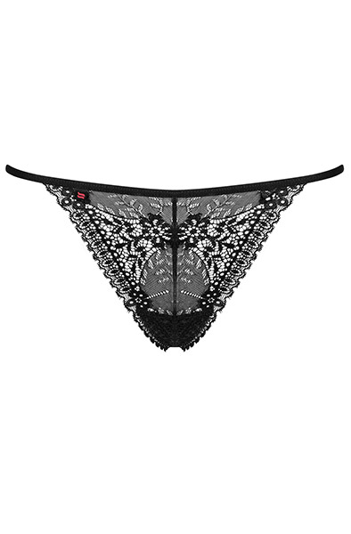 Obsessive Intensa Thong Black - Nėrinių kelnaitės 4