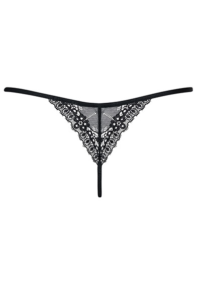 Obsessive Intensa Thong Black - Nėrinių kelnaitės 5