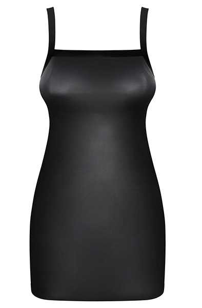 Obsessive Leatheria Chemise & Thong Black - Seksualus apatinis trikotažas 3