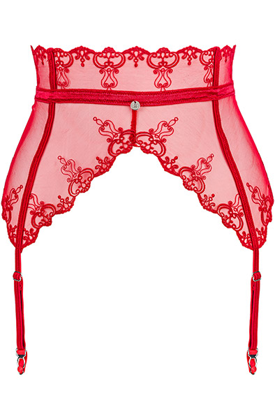 Obsessive Lonesia Garter Belt Red - Keliaraiščio diržo laikiklis 3
