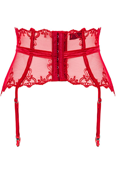 Obsessive Lonesia Garter Belt Red - Keliaraiščio diržo laikiklis 4