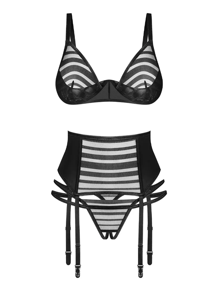 Obsessive Lune Bellis 3-pcs Crotchless Set - Underklädesset 4 [full]