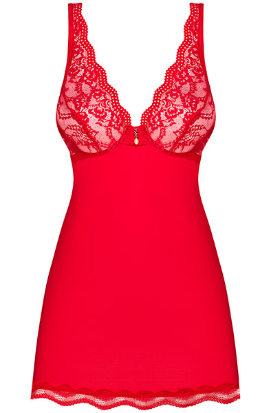 Obsessive Luvae Babydoll & Thong Red - „Babydoll“ apatinis trikotažas 3