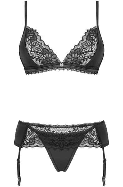 Obsessive Maderris 3-pcs Set - Seksualus apatinis trikotažas 3