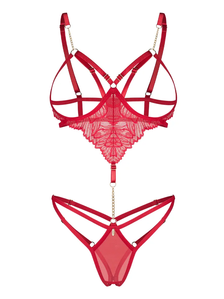 Obsessive Matildea Crotchless Teddy Red - Meškiukas 3 [full]