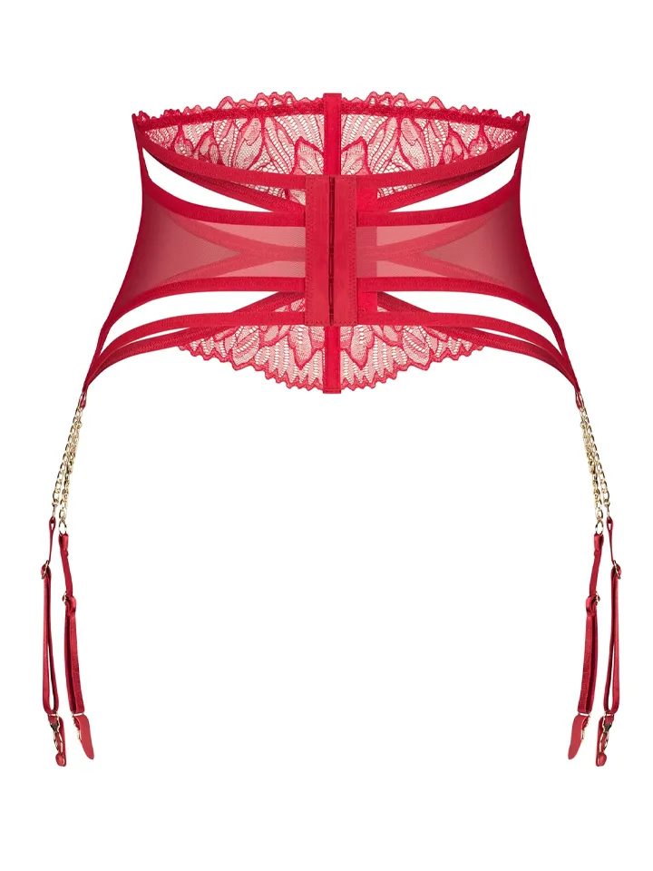 Obsessive Matildea Garter Belt Red - Keliaraiščio diržo laikiklis 4 [full]