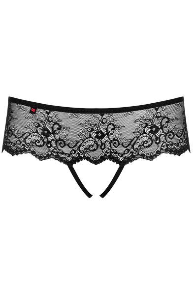 Obsessive Merossa Crotchless Panties Black - Kelnaitės be tarpkojinės kelnaitės 4
